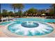 Community resort-style pool and spa with palm trees and lounge chairs at 27002 W Oraibi Dr, Buckeye, AZ 85396