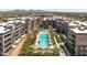 Aerial view of The Luxe community with pool at 5250 E Deer Valley Dr # 158, Phoenix, AZ 85054