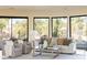Bright living room with large windows and comfortable seating at 10648 E Greythorn Dr, Scottsdale, AZ 85262