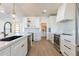 Modern kitchen with white cabinets, quartz countertops, and stainless steel appliances at 3939 S Veronica Ln, Gold Canyon, AZ 85118