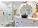 Modern bathroom with a walk-in shower and updated vanity at 3939 S Veronica Ln, Gold Canyon, AZ 85118