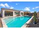 Luxury backyard with a large pool and spacious patio at 10737 E Simone Ave, Mesa, AZ 85212
