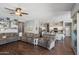 Spacious living room with an open floor plan and kitchen view at 10737 E Simone Ave, Mesa, AZ 85212