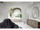 Bathroom with a large vanity, soaking tub and separate shower at 11200 E Canyon Cross Way, Scottsdale, AZ 85255