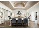 Elegant kitchen with a large island, high-end appliances, and vaulted brick ceiling at 11200 E Canyon Cross Way, Scottsdale, AZ 85255