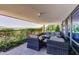 Relaxing patio area featuring wicker furniture and mountain views at 7161 E Rancho Vista Dr # 6001, Scottsdale, AZ 85251