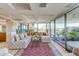 Elegant living room boasting a tufted sectional sofa and stunning mountain views at 7161 E Rancho Vista Dr # 6001, Scottsdale, AZ 85251