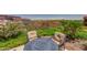 Small patio with seating for two and mountain views at 7161 E Rancho Vista Dr # 6001, Scottsdale, AZ 85251