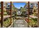 Tranquil courtyard with a central fountain and palm trees at 7161 E Rancho Vista Dr # 6001, Scottsdale, AZ 85251