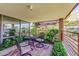 Private patio with seating area and lush landscaping at 7161 E Rancho Vista Dr # 6001, Scottsdale, AZ 85251