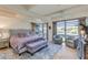 Luxurious main bedroom with plush bed and city views at 7161 E Rancho Vista Dr # 6001, Scottsdale, AZ 85251