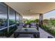 Spacious patio with seating area and mountain views at 7161 E Rancho Vista Dr # 6001, Scottsdale, AZ 85251