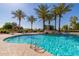 Relaxing community pool with waterfall feature and palm trees at 1451 E Palm Beach Dr, Chandler, AZ 85249