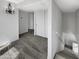 Upper hallway with carpet, doors to bedrooms, and stairway at 1081 W 1St St # 7, Tempe, AZ 85281