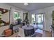 Small dining area with white chairs and sliding glass door to patio at 4525 N 66Th St # 48, Scottsdale, AZ 85251