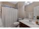 Simple bathroom with a shower and toilet at 7715 S 69Th Ln, Laveen, AZ 85339
