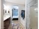 Main bathroom with double vanity and shower at 161 N Silverwood Dr, Casa Grande, AZ 85122