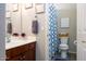 Well-appointed bathroom with shower stall, vanity, and updated fixtures at 161 N Silverwood Dr, Casa Grande, AZ 85122