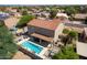 Home with pool, spa, and covered patio; backyard oasis at 161 N Silverwood Dr, Casa Grande, AZ 85122