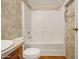 Clean bathroom with a shower/tub combo and updated flooring at 535 S Alma School Rd # 45, Mesa, AZ 85210