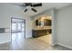 View of the kitchen area with dark cabinets and tile flooring at 2124 E Osborn Rd, Phoenix, AZ 85016