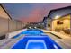 Inviting pool and spa area with exterior lighting at 4145 S Zephyr --, Mesa, AZ 85212