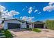 Two-car garage with modern design features and landscaping at 6514 N 85Th Pl, Scottsdale, AZ 85250