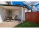 Covered patio with seating area, perfect for outdoor dining at 6514 N 85Th Pl, Scottsdale, AZ 85250
