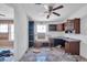 Kitchen with corner cabinetry and built-in seating needing renovation at 3718 S 379Th Ave, Tonopah, AZ 85354