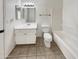 Bathroom with tub, toilet, and white vanity at 2970 N Oregon St # 10, Chandler, AZ 85225