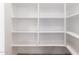 Empty walk-in pantry with white shelves at 37784 W San Sisto Ave, Maricopa, AZ 85138