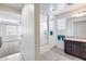 Spa-like bathroom with double vanity and a large walk-in shower at 4707 S Avitus Ln, Mesa, AZ 85212