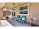 Covered patio with seating area and view of backyard at 4707 S Avitus Ln, Mesa, AZ 85212