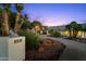 House entrance with walkway, landscaping, and address marker at dusk at 2325 W Highridge Rd, Wickenburg, AZ 85390