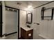 Modern bathroom with white subway tile and floating vanity at 3119 W Cochise Dr # 225, Phoenix, AZ 85051