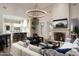 Living room with open floor plan and kitchen view at 9848 E Parkside Ln, Scottsdale, AZ 85255