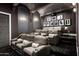 Luxurious home theater with plush seating and large screen at 9848 E Parkside Ln, Scottsdale, AZ 85255