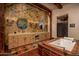 Bathroom with double vanity, hexagon tile, and a soaking tub at 21423 S 147Th St, Gilbert, AZ 85298