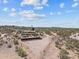 Aerial view showcasing the house and shooting range at 1890 W Roderick Ln, Wickenburg, AZ 85390