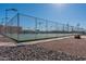Community tennis courts with surrounding fence and ample parking at 4622 E Flower Ave, Mesa, AZ 85206