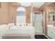 Elegant bathroom with soaking tub, walk-in shower, and double vanity at 753 E Mountain Sky Ave, Phoenix, AZ 85048