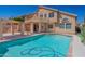 Large backyard pool with brick coping at 753 E Mountain Sky Ave, Phoenix, AZ 85048