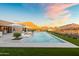 Luxury pool with mountain views and a spacious patio at 10285 E Chama Rd, Scottsdale, AZ 85255