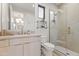 Modern bathroom with a walk-in shower and floating vanity at 10285 E Chama Rd, Scottsdale, AZ 85255