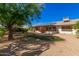 Landscaped backyard with grassy area and gravel at 12407 W Foxfire Dr, Sun City West, AZ 85375