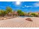 Large kidney shaped pool with spacious patio and surrounding trees at 2301 E Azalea Dr, Chandler, AZ 85286
