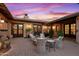 Private courtyard with fire pit and seating area at 36975 N Mirabel Club Dr, Scottsdale, AZ 85262