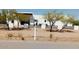 Front view of a modern home with a fence and mature trees at 23008 E Galveston St, Mesa, AZ 85212