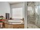 Bathroom with a large soaking tub and a walk-in shower at 3660 S Golden Eye Ln, Gold Canyon, AZ 85118
