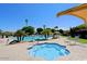 Relaxing community pool and spa area with lounge chairs and palm trees at 10460 E Fanfol Ln, Scottsdale, AZ 85258